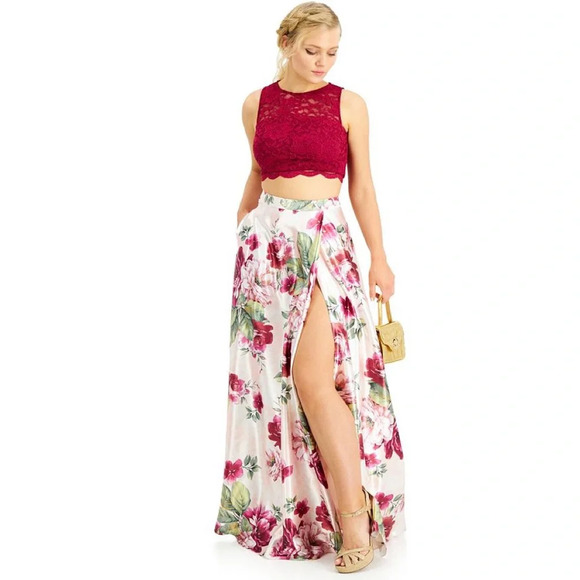 Crystal Doll Two-Piece Lace Top Ball Gown - Picture 1 of 2
